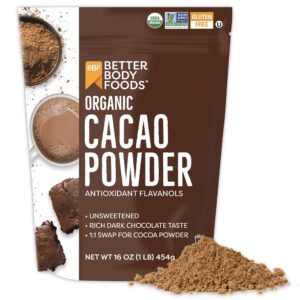 BetterBody Foods অর্গানিক কোকো পাউডার, রিচ চকলেট ফ্লেভার