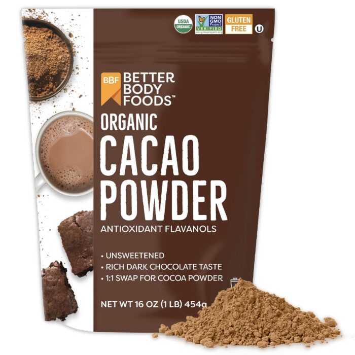 BetterBody Foods অর্গানিক কোকো পাউডার, রিচ চকলেট ফ্লেভার