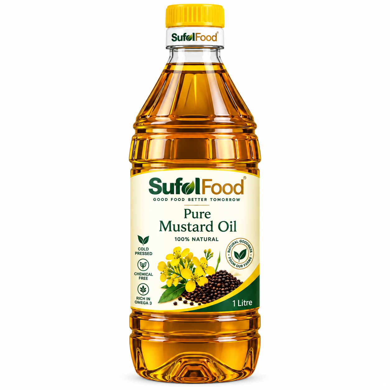 b955e973-cf4c-4b41-8d16-bbb59696dd95 Sufol Food Pure Cold Pressed Mustard Oil 1 Litre - Image 1